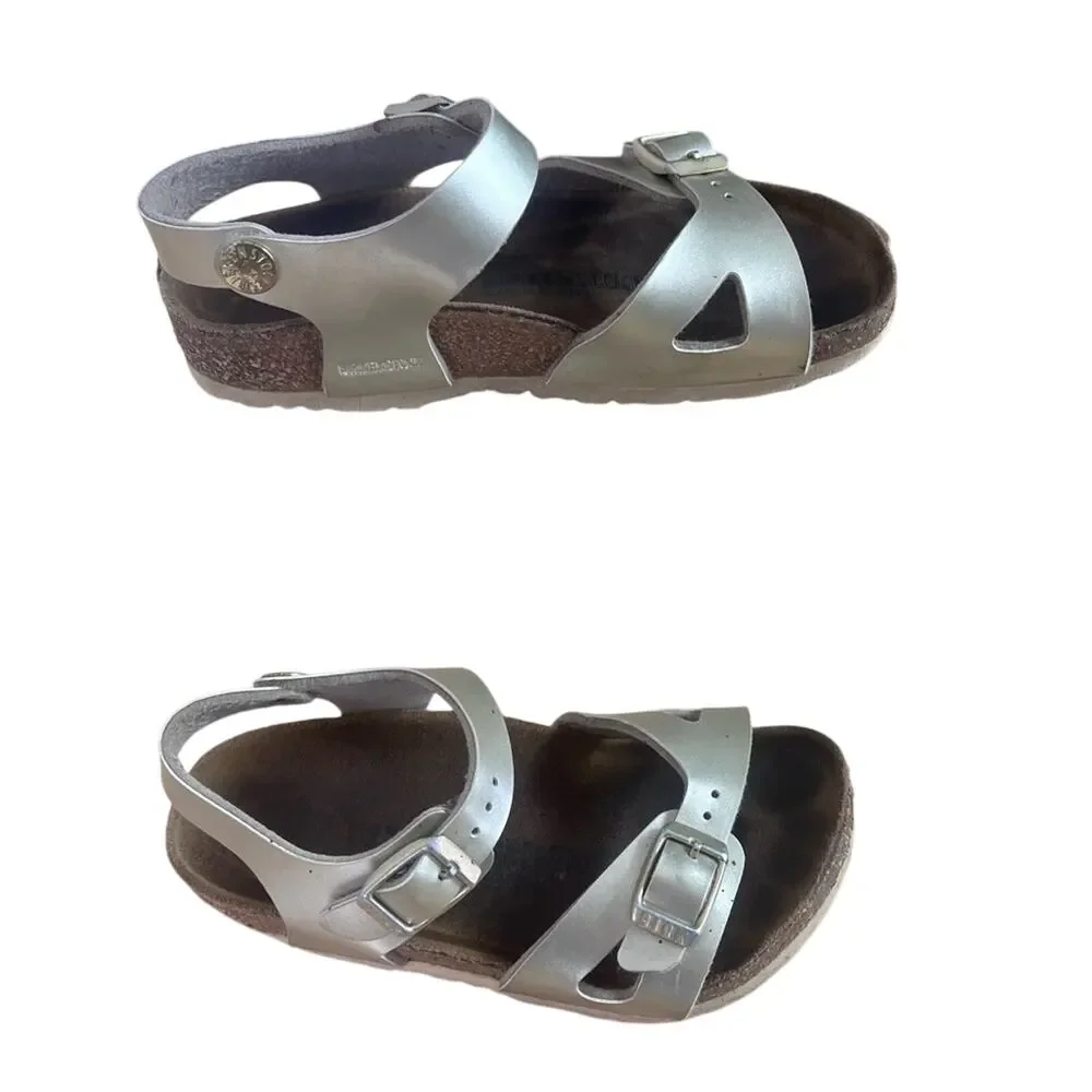 Birkenstock Kids Sandal Size 27 9-9.5 Electric Metallic GOLD